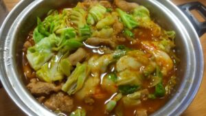 寒波襲来、今夜は赤から鍋